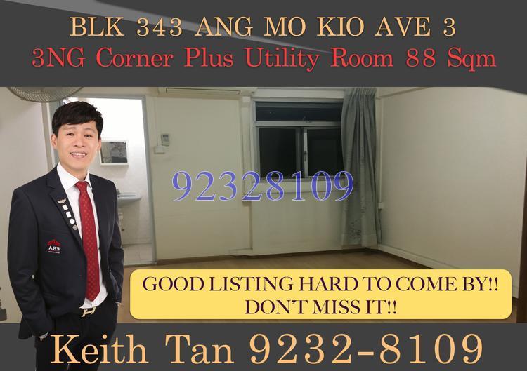 Blk 343 Ang Mo Kio Avenue 3 (Ang Mo Kio), HDB 3 Rooms #132107632